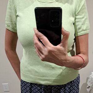 Brooks Brothers Mint Green Short Sleeve Sweater